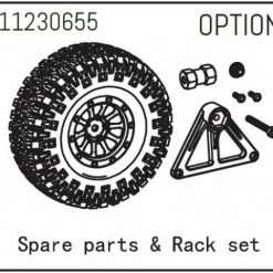 Absima Spare Wheel & Rack Set