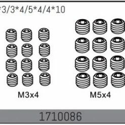 Absima Set Screw Set 3*3/3*4/5*4/4*10