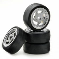 Absima Wheel Set Onroad Throwing Star / Slick Chrome 1:10 (4)