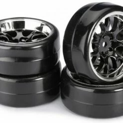 Absima 1:10 Drift Wheel Set - Profile B Tyres - LP Comb Black Wheels (4)