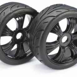 Absima Street Tyres On Black LP 1:8 Buggy Wheels - 1 Pair